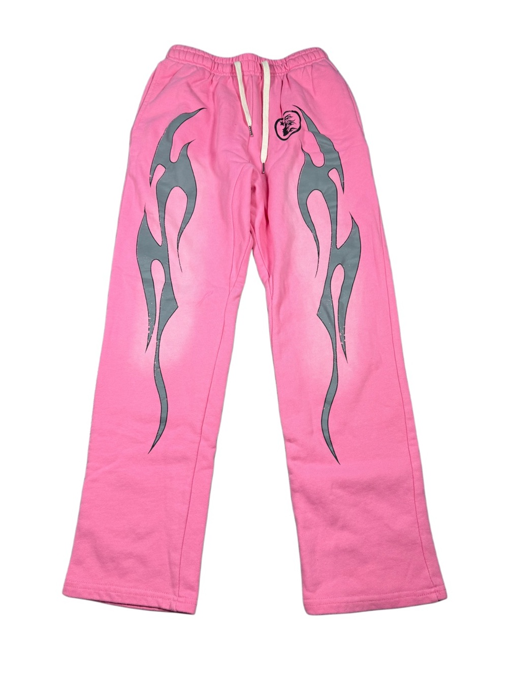 Hellstar Pink Tattoo Print Distressed Sweatpants